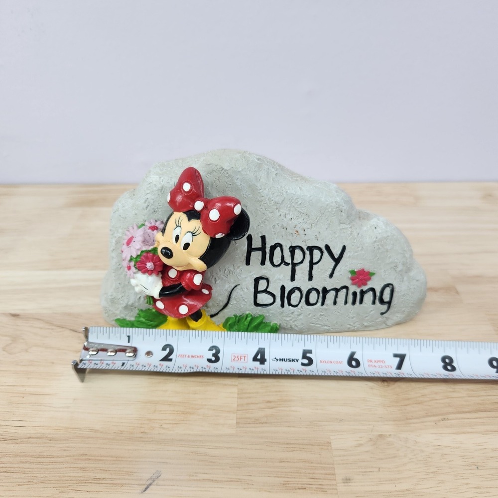 Disney Minnie Mouse "Happy Blooming" Everyday Outdoor Garden Rock - Picture 6 of 7